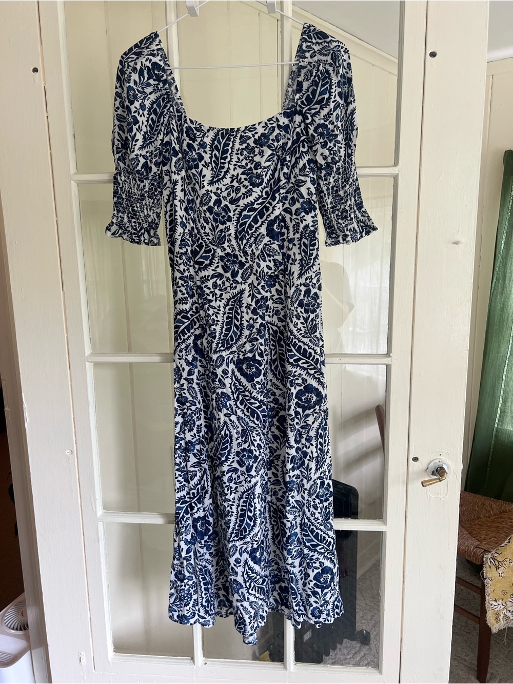 Blue Rain Navy and White Floral Maxi Dress